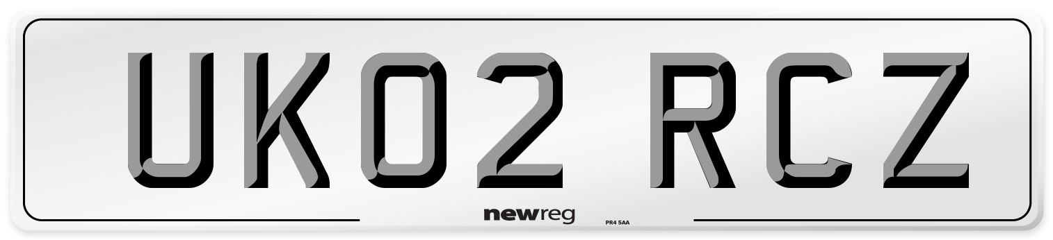 UK02 RCZ Number Plate from New Reg